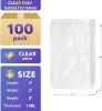 Pack of 100 Clear Gusseted Poly Bags 4 x 2 x 8 Clear Polyethylene Bags 4x2x8 1 Mil Expandable Ultra Thin Bags for Industrial Food Service Health Needs