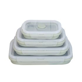 Silicone lunch box (Color: Green1, size: 350ml)